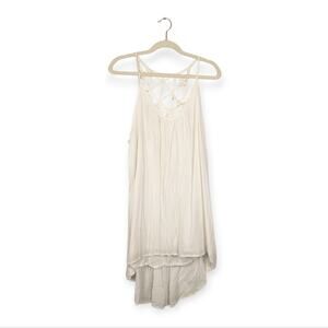 Millau White Open Back Lattice Floral Mini Dress Size M